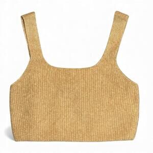 NWT Everlane Cozy Stretch Tank Size S Wool Yak Blend Square Neck Tan Camel